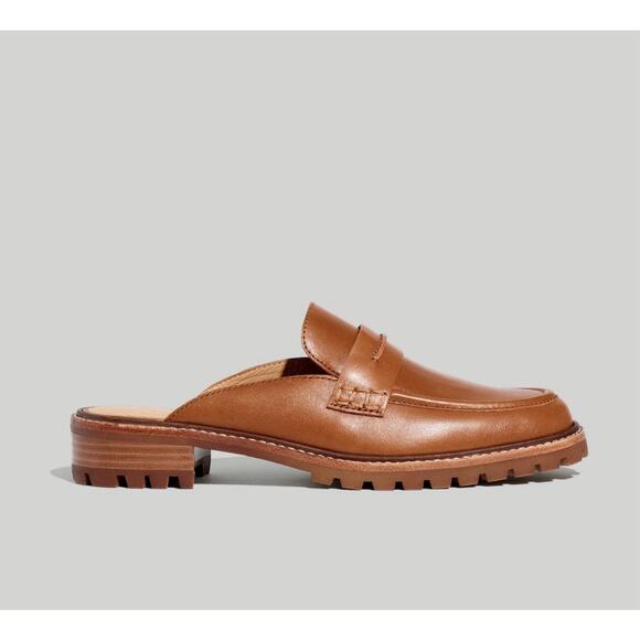 Madewell Corinne Lugsole Loafer Mule 8 Dried Maple Brown Chunky 90's Preppy - Picture 2 of 14